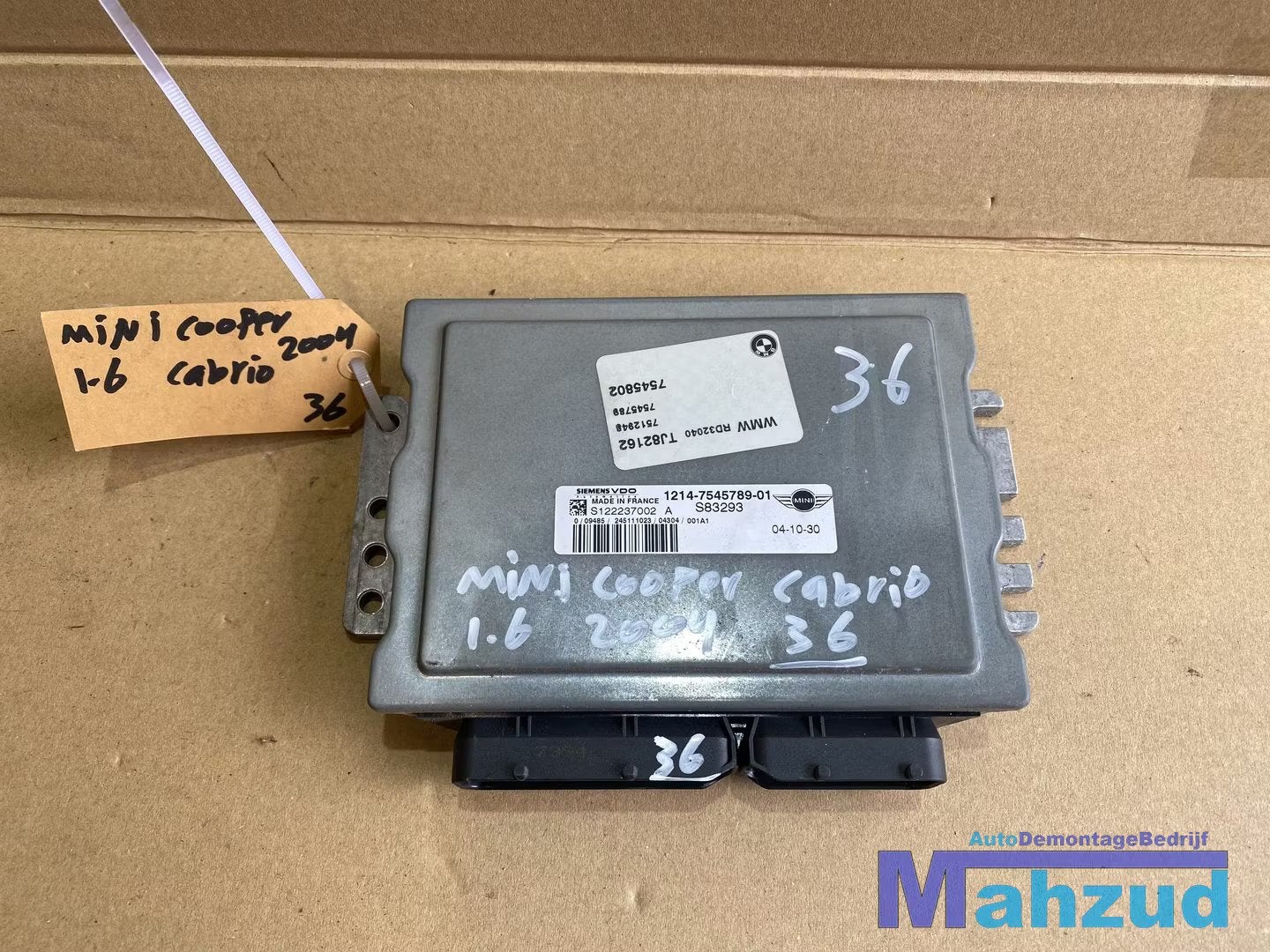 MINI COOPER ONE R50 R52 R53 1.6 Ecu 2001-2008 1214754578901, Auto-onderdelen, Gebruikt, Customer.service@mini.co.uk, Mini, BMW AG