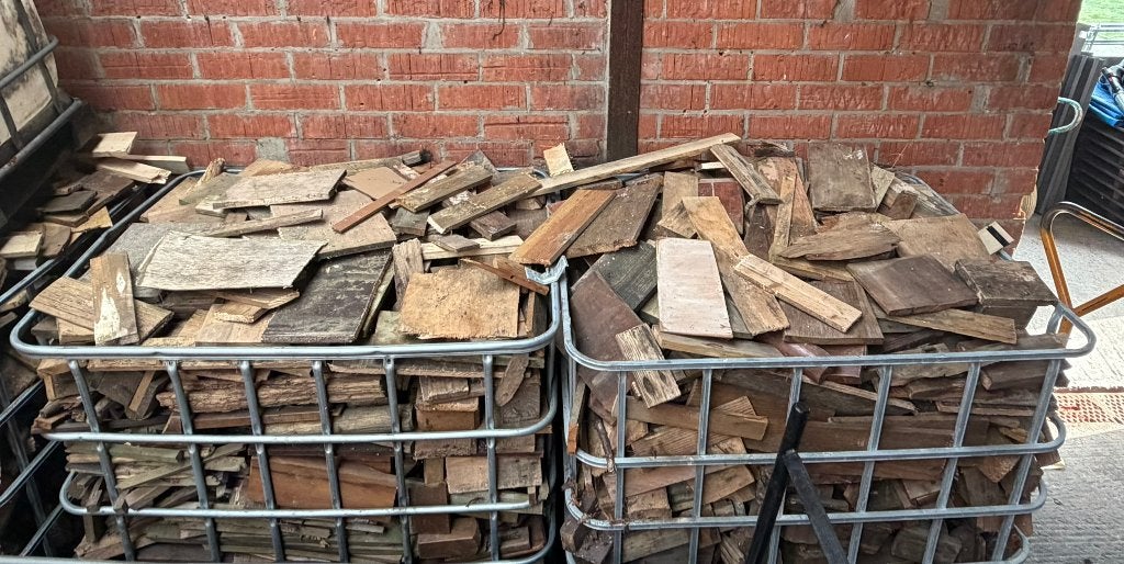 Droog hout in IBC krat, 3 tot 6 m³, Ophalen, Overige houtsoorten, Blokken