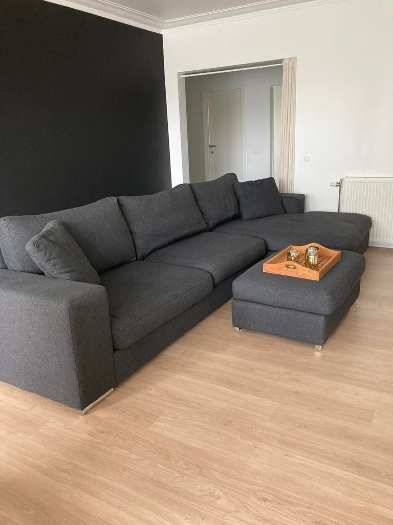 Salon met longchair en poef. XL, Huis en Inrichting, Ophalen, Zo goed als nieuw, Stof, Modern