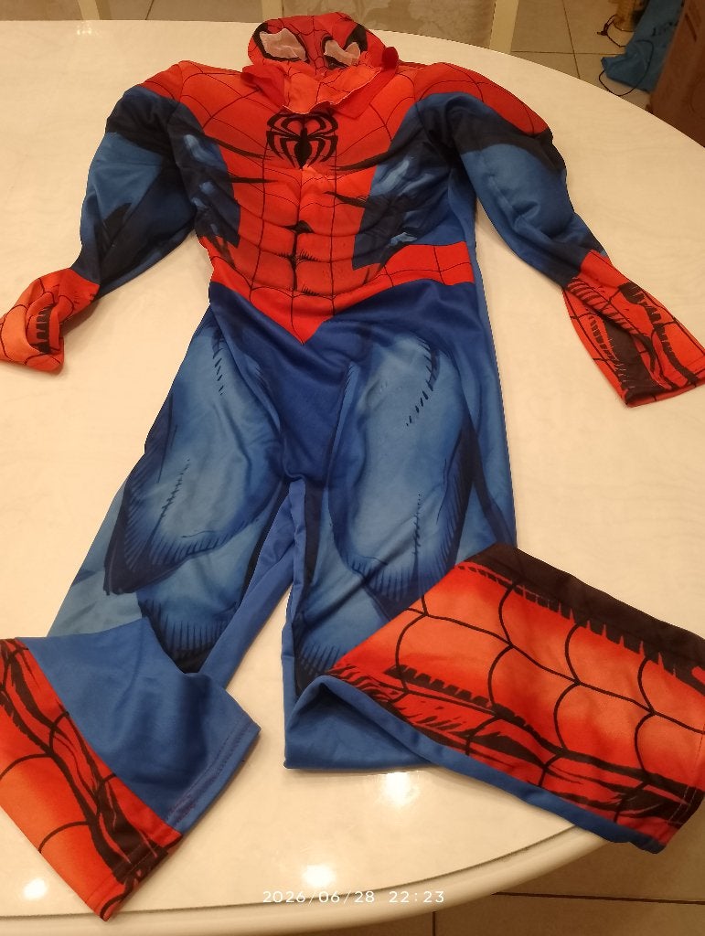 Spider man kostuum, 7-8 jaar, carnaval, Ophalen of Verzenden, Zo goed als nieuw, 122 t/m 128, Jongen of Meisje