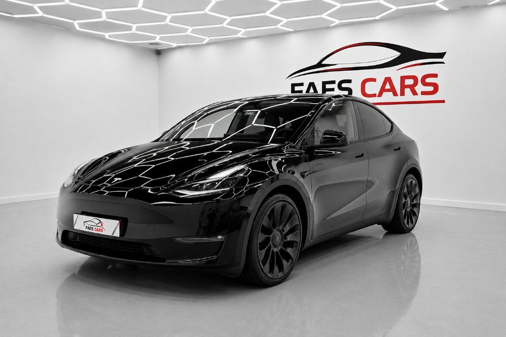 Tesla model Y performance 393 kw dual motor 4x4, Auto's, Automaat, Euro 6, Zwart, Leder