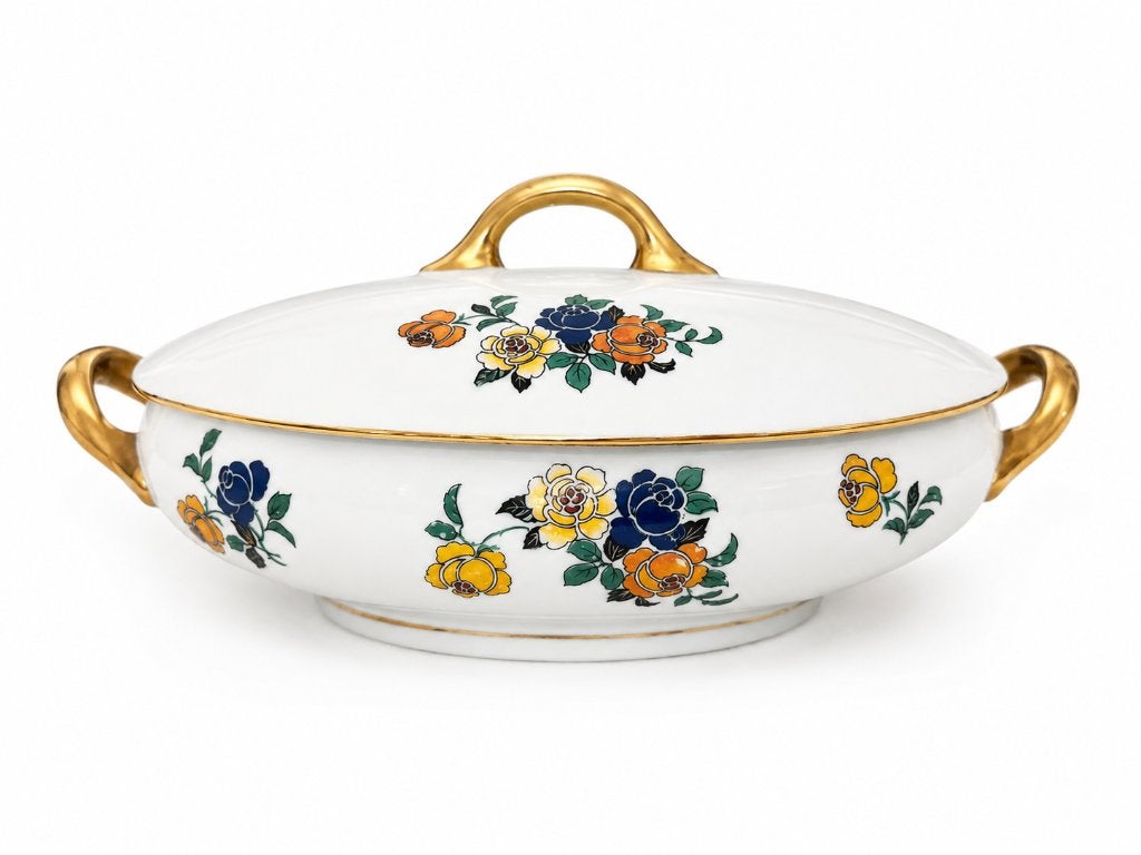 Vintage Limoges porseleinen serveerschaal met deksel, Enlèvement ou Envoi