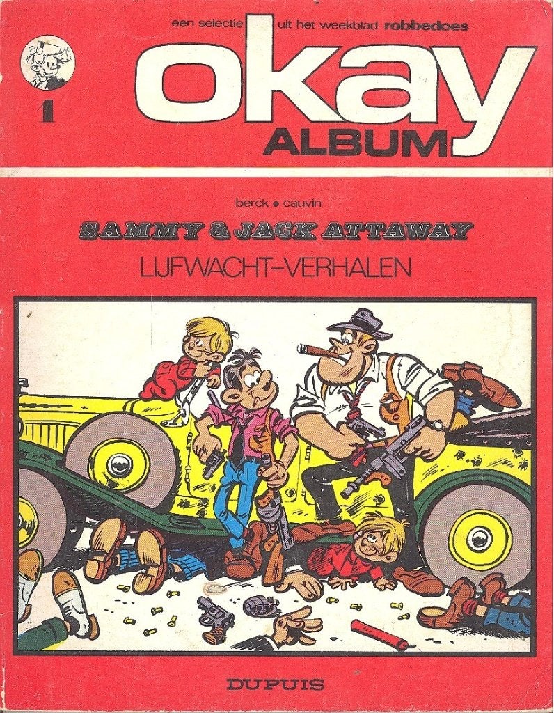 Okay album nr 1:Sammy - Lijfwacht verhalen., Boeken, Stripverhalen, Gelezen, Eén stripboek, Ophalen of Verzenden, Berck