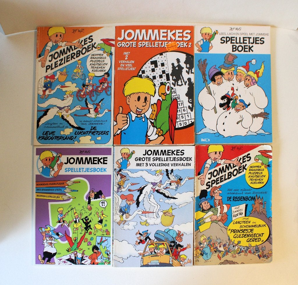 6 dikke Jommekesalbums met strips, moppen, spelletjes, enz, Gelezen, Jef Nys., Ophalen of Verzenden, Meerdere stripboeken
