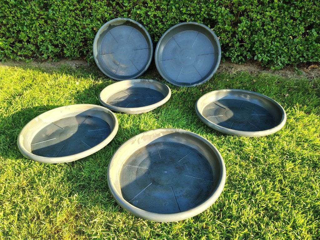 6 plantenschalen, Ophalen, Kunststof, Gebruikt, 40 cm of meer