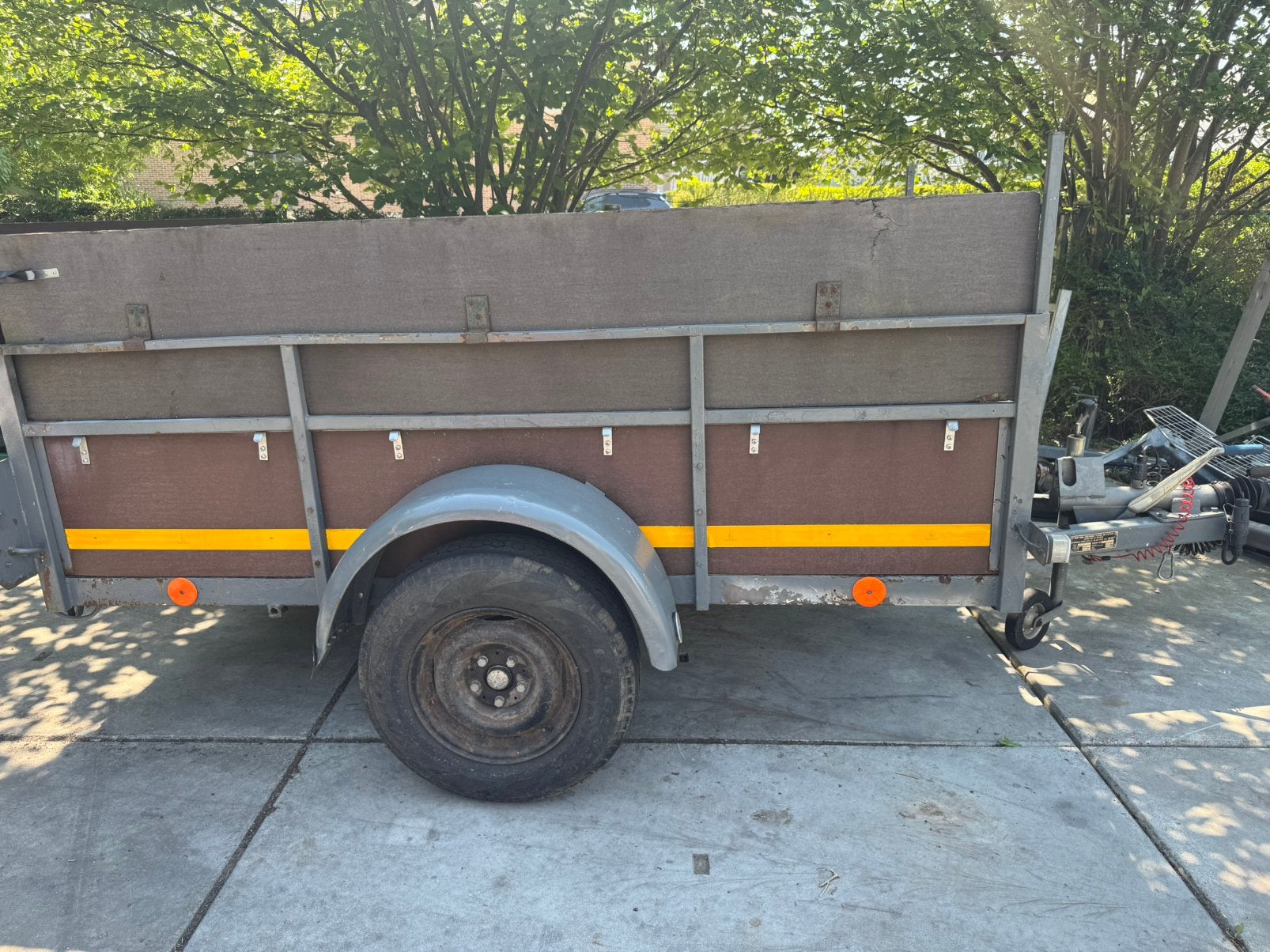 Geremde enkelas aanhangwagen, Auto diversen, Aanhangers en Bagagewagens, Zo goed als nieuw, Ophalen