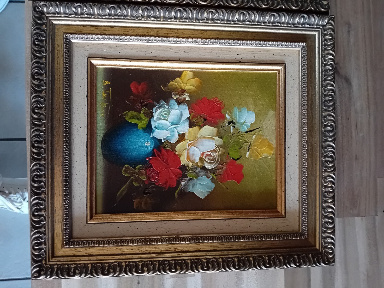 kadertje met bloemen, Ophalen, Bloemen, Doek