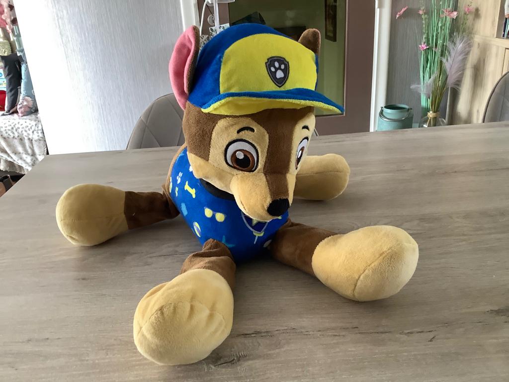 Paw Patrol Chase pluche character (30x37 cm), Overige merken, Zo goed als nieuw, Middelgroot (20 tot 80 cm), Meerkleurig