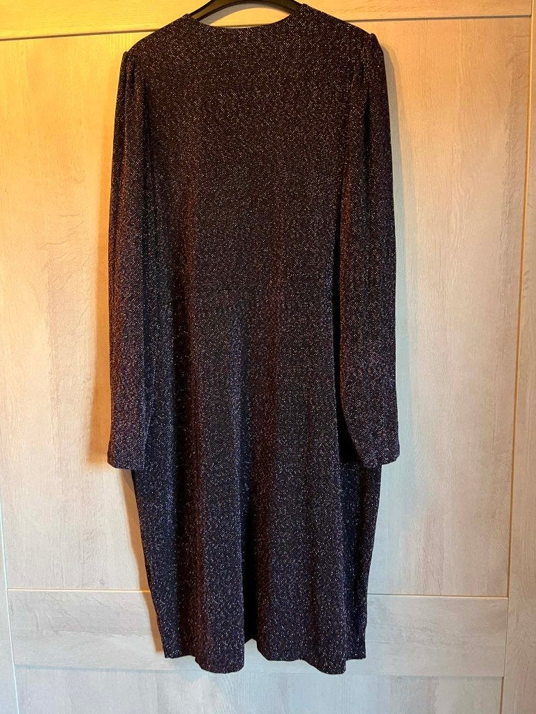 lang kleed stretch ms mode 52 paars zwart glinster, Kleding | Dames, Jurk, Paars, Ophalen of Verzenden, Zo goed als nieuw