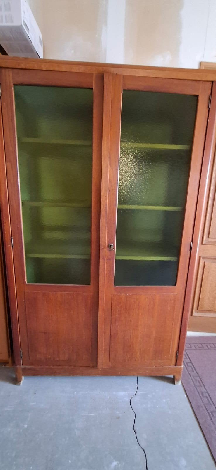 mooie jaren 70 glas met groen glas, Huis en Inrichting, Kasten | Vitrinekasten, Ophalen, Glas