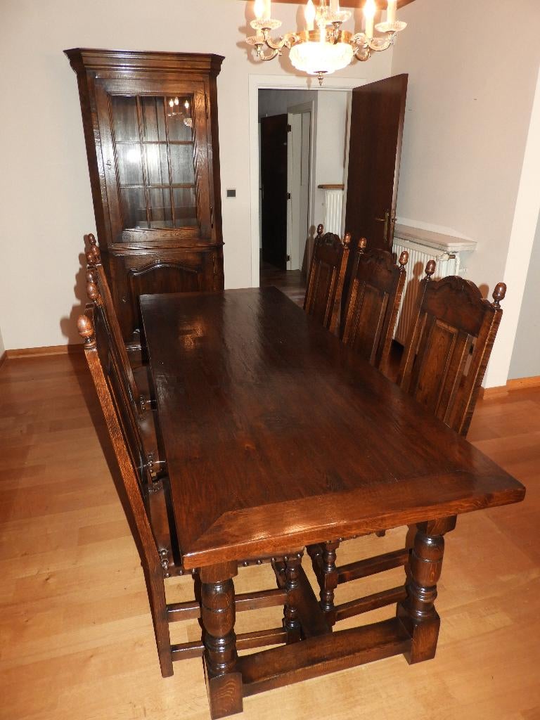 EETKAMER, Huis en Inrichting, Tafels | Eettafels, Ophalen, Zo goed als nieuw, Eikenhout, Klassiek