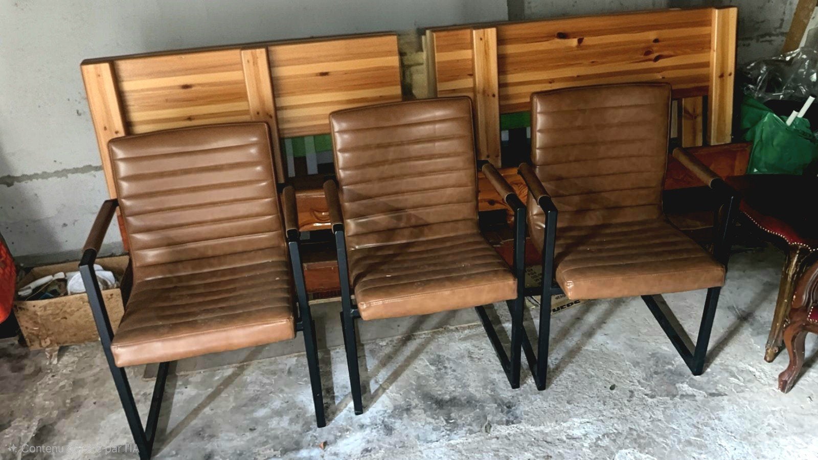 3 chaises design Marron Kare Riffle Buffalo, Maison & Meubles, Enlèvement