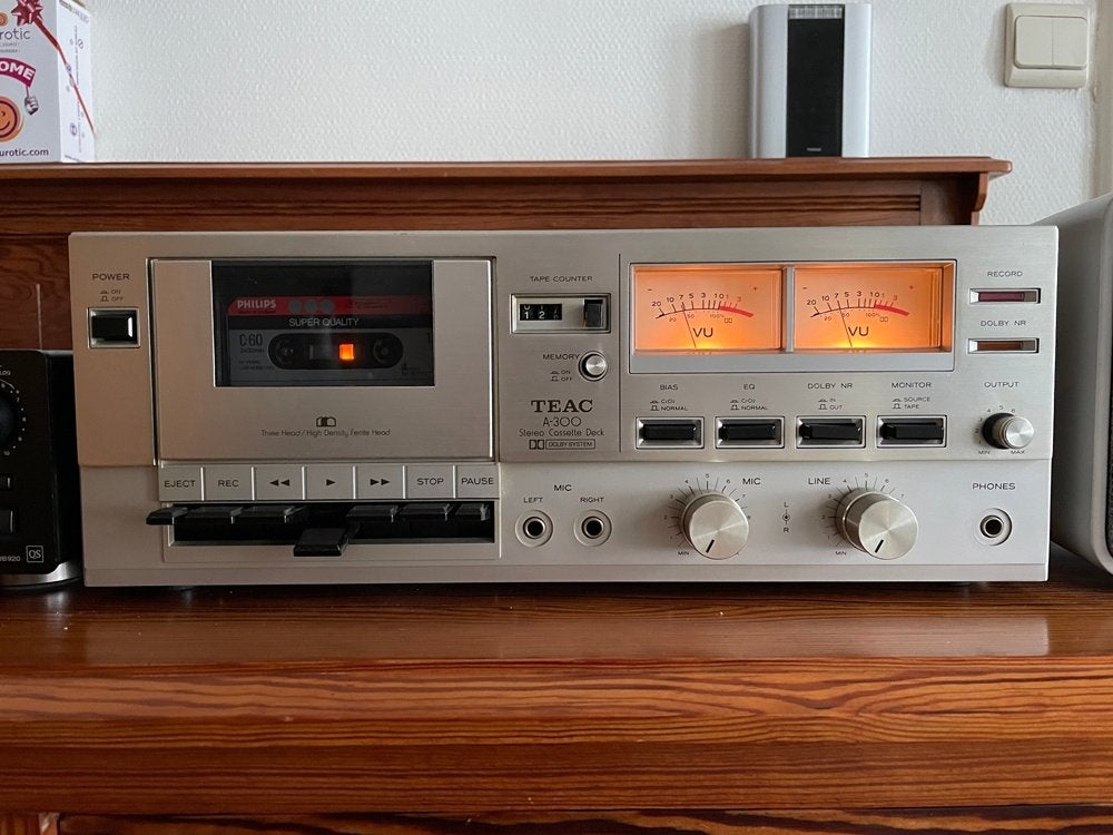 Teac A300 cassettedeck 3 koppen, TV, Hi-fi & Vidéo, Decks cassettes, Enlèvement, Simple, Autres marques, Tape counter