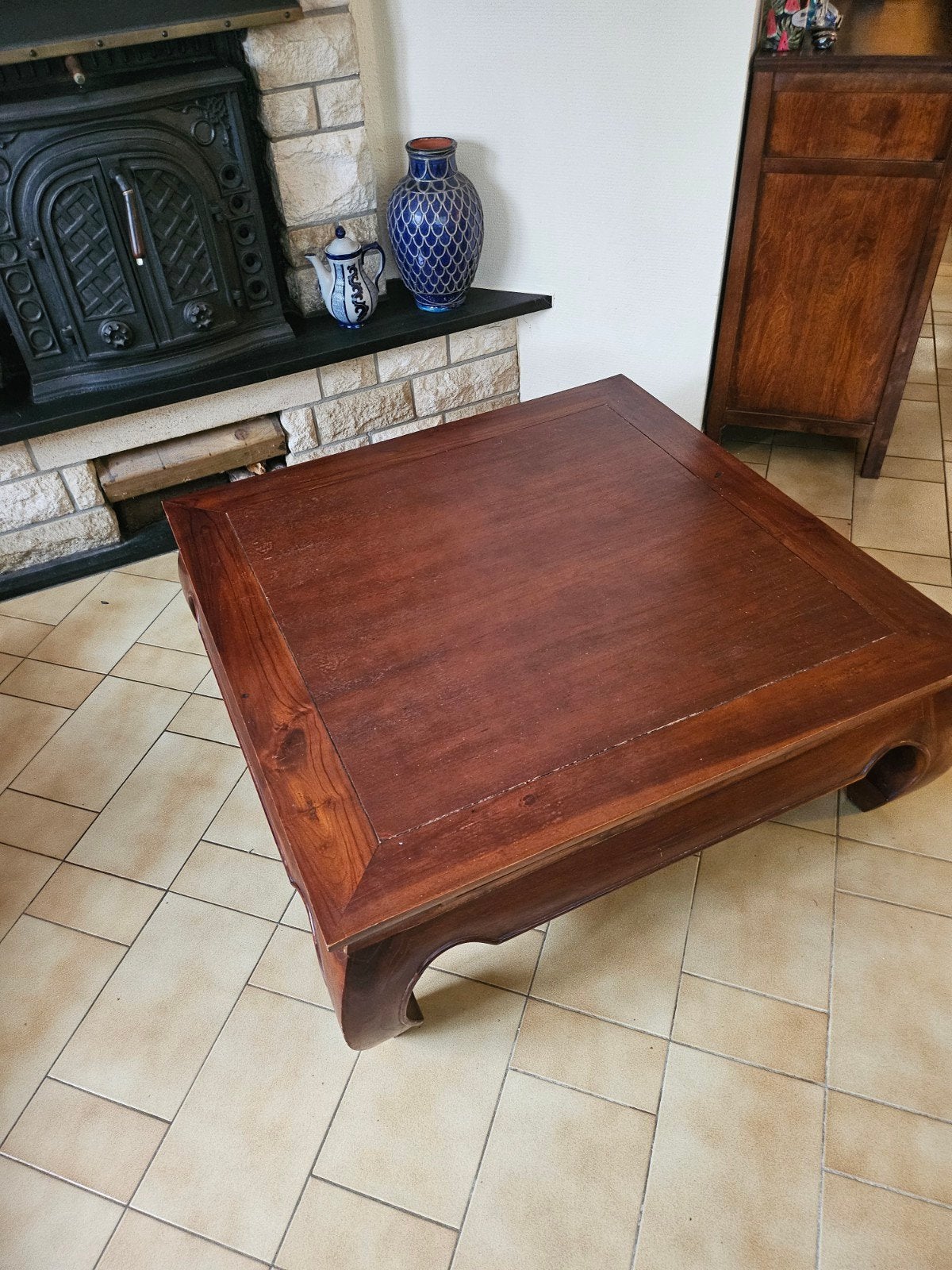 salontafel massief hout, Ophalen, Gebruikt, 50 tot 100 cm, Klassiek