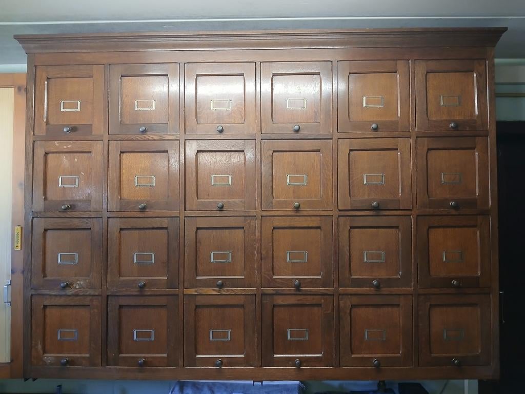 Wandkast/apothekerskast 198x145x47 cm massief hout, Ophalen