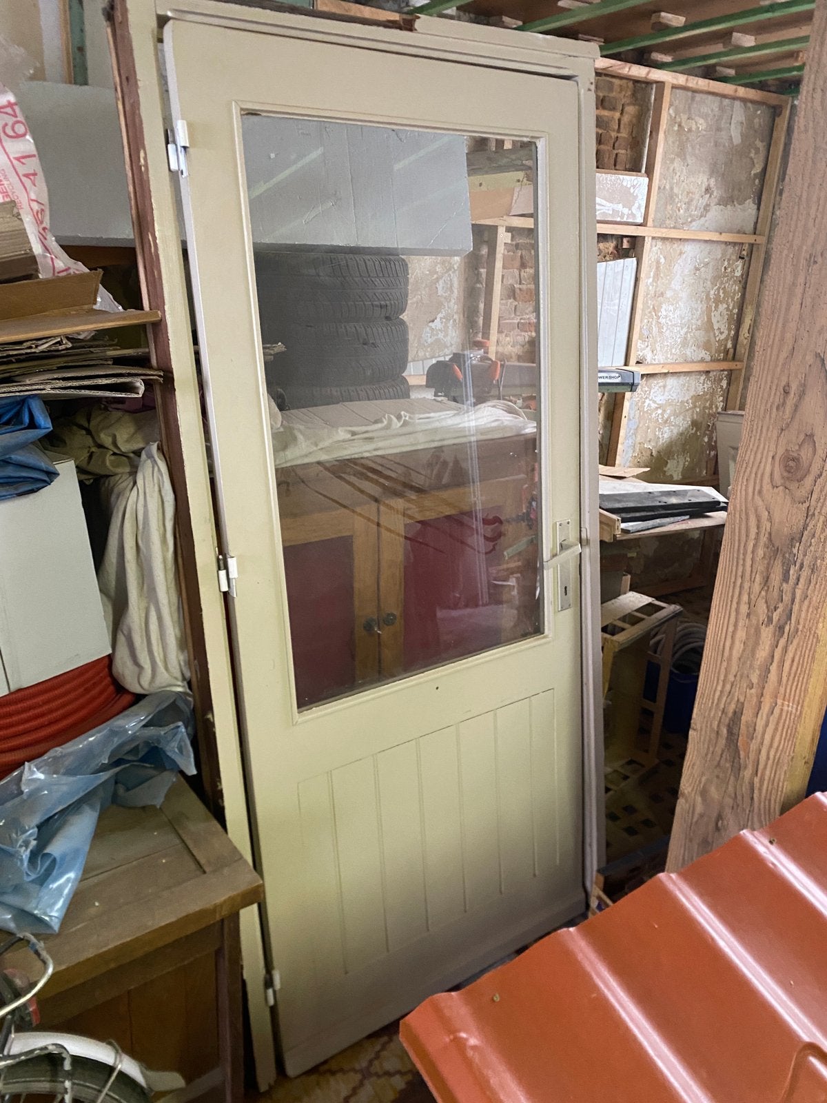 Binnendeur uit afbraak met glas, Doe-het-zelf en Bouw, Ophalen, Gebruikt, 80 tot 100 cm, Binnendeur
