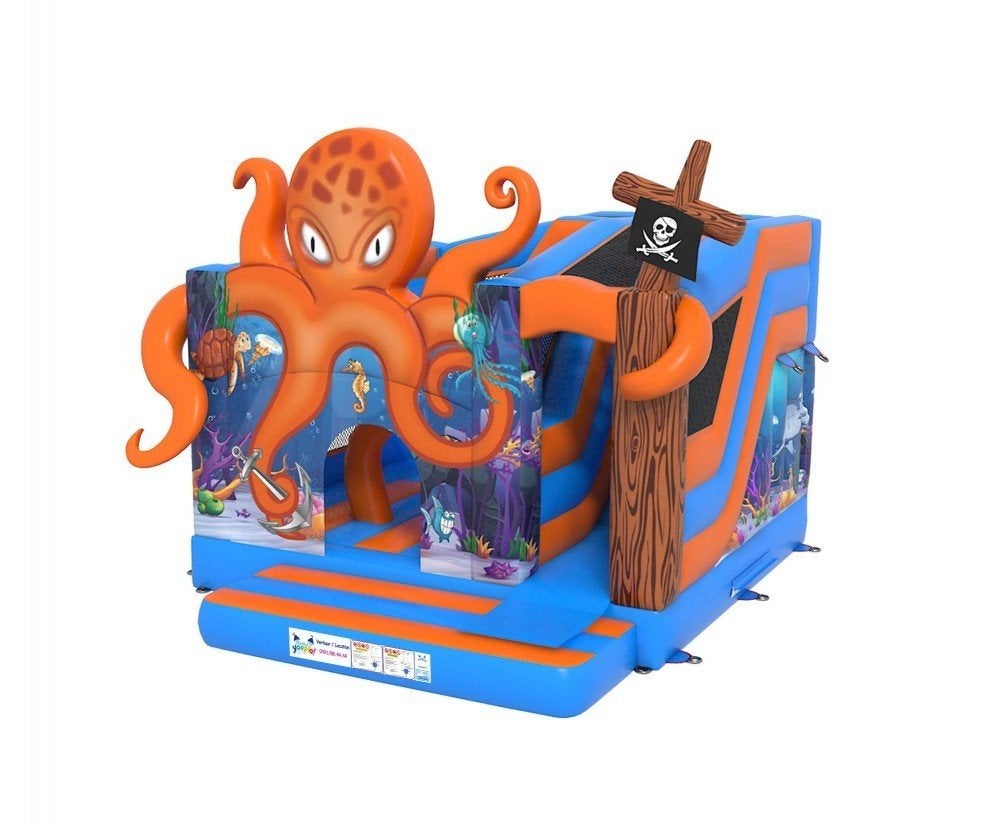 springkasteel octopus, Hobby en Vrije tijd, Feestartikelen | Verhuur, Ophalen