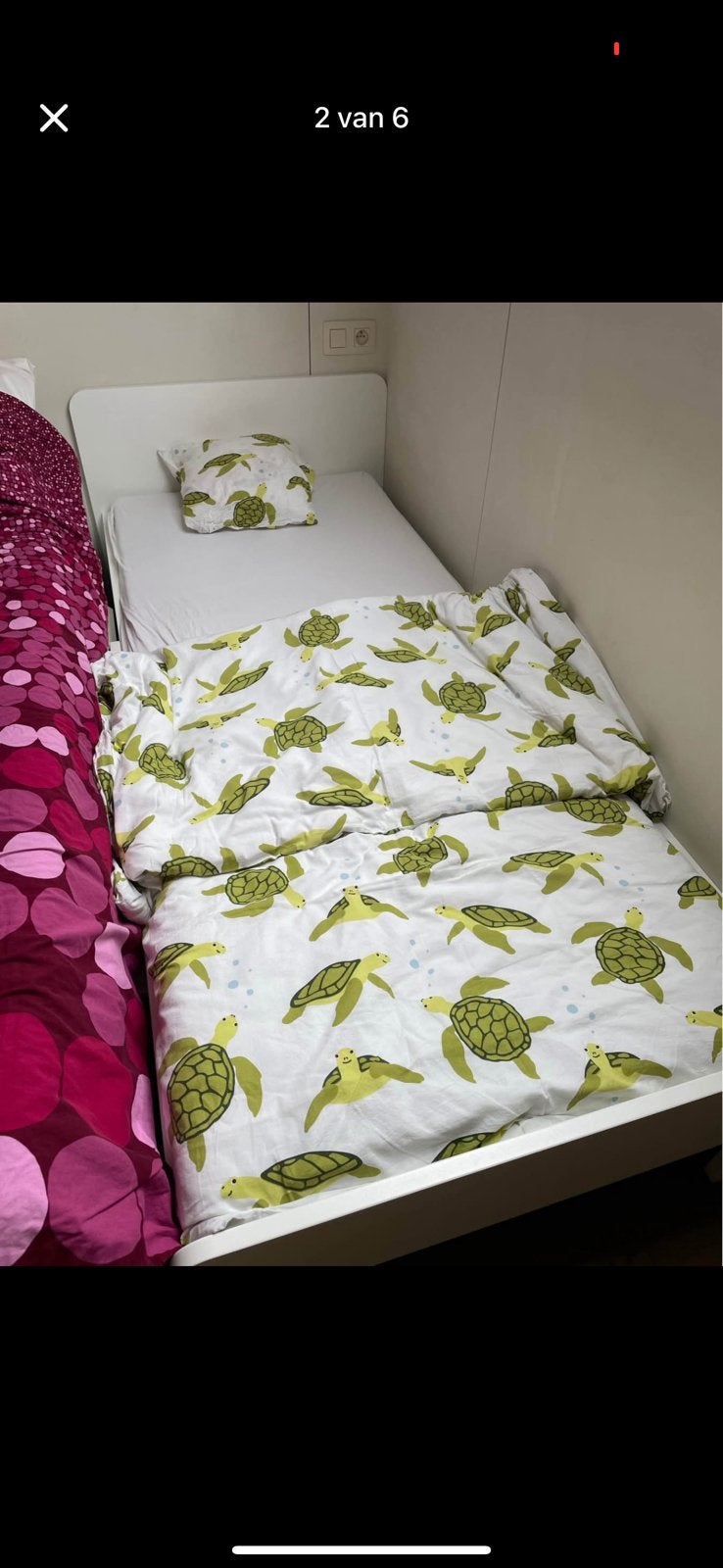 Meegroei kinderbedje ikea, Ophalen, Zo goed als nieuw, Lattenbodem
