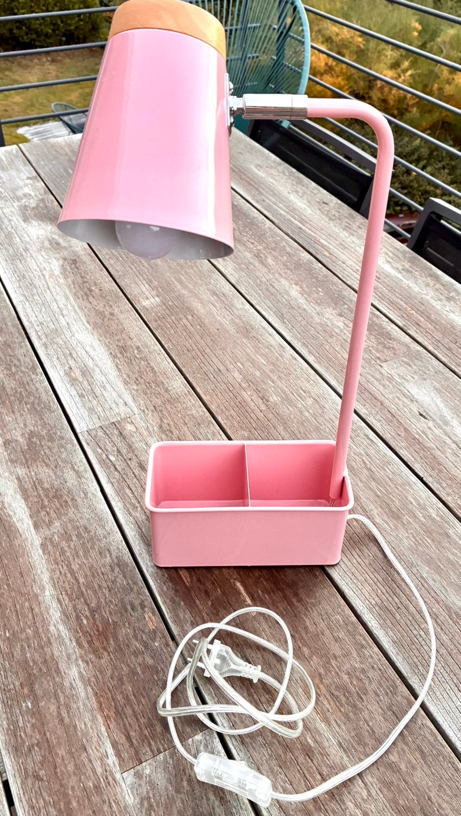 Lampe de bureau rose pale Maisons du Monde & porte crayons, 50 cm, Enlèvement ou Envoi, Rose, Lampe de bureau