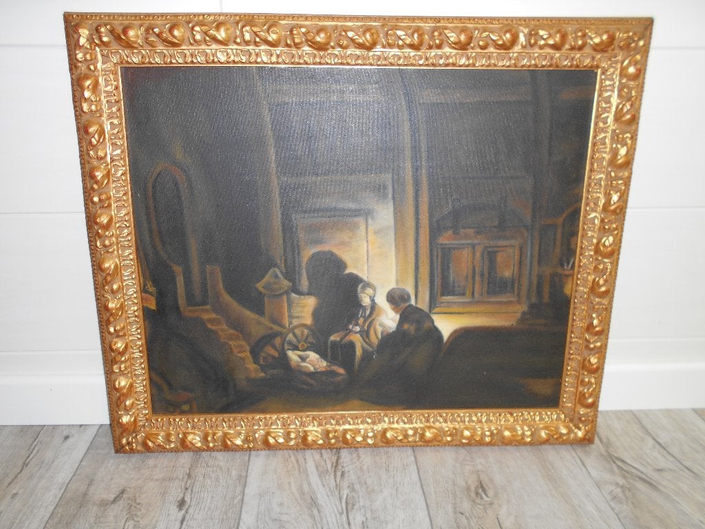 SCHILDERIJ RUSTIG LEVEN, Antiek en Kunst, Ophalen, Doek, Portret of Personen, Klassiek