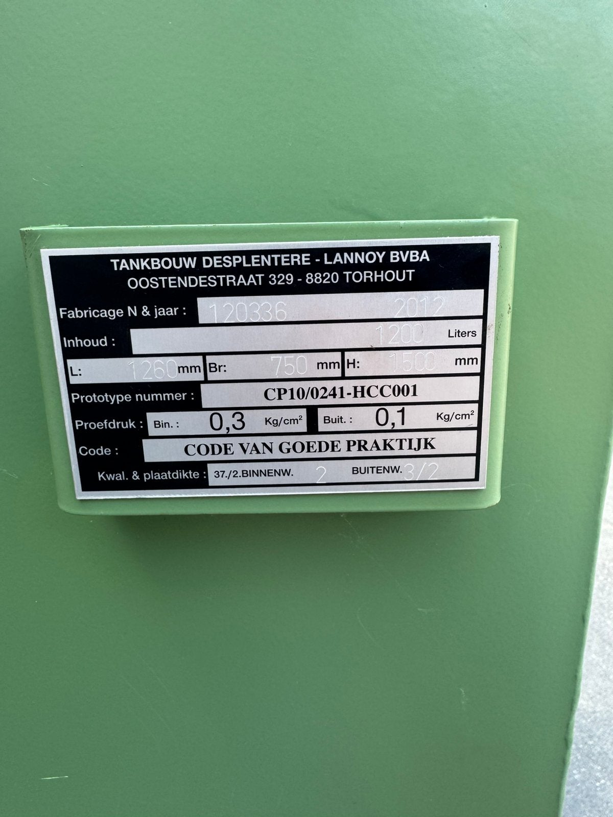 Dubbelwandige mazouttank, Ophalen, Gebruikt, Overige typen