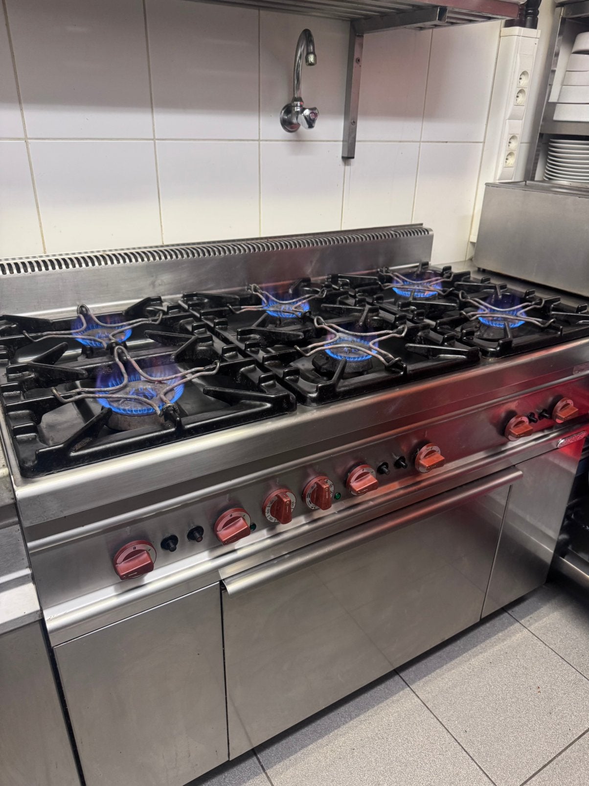 Horeca gas 6 bekken Berto’s met oven, Elektronische apparatuur, Ophalen, Zo goed als nieuw, Gas