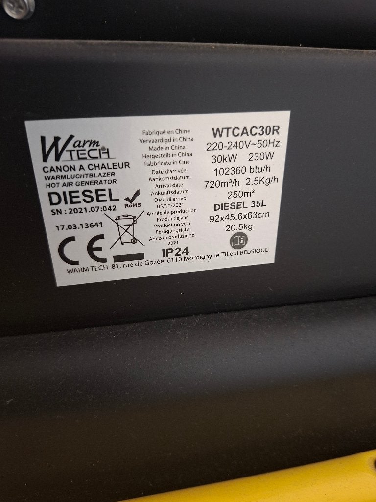 Cannon a chaleur diesel 30kw, Enlèvement, Comme neuf
