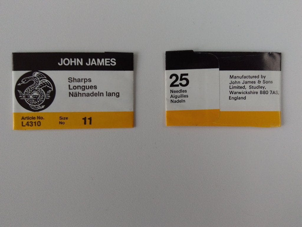 John James naalden Sharps longues size 11, Ophalen of Verzenden, Nieuw, Handborduren, Onderdeel of Accessoires