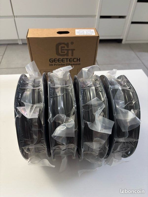Set van 4 Geeteck PLA 3D-filamentspoelen - matzwart, Ophalen, Nieuw