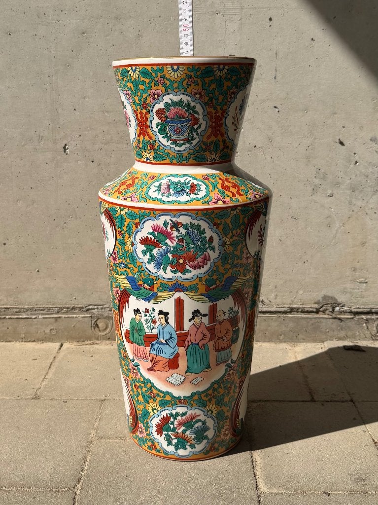 Grand vase porcelaine chinoise Jingdezhen — vintage — 47 cm, Antiquités & Art, Enlèvement