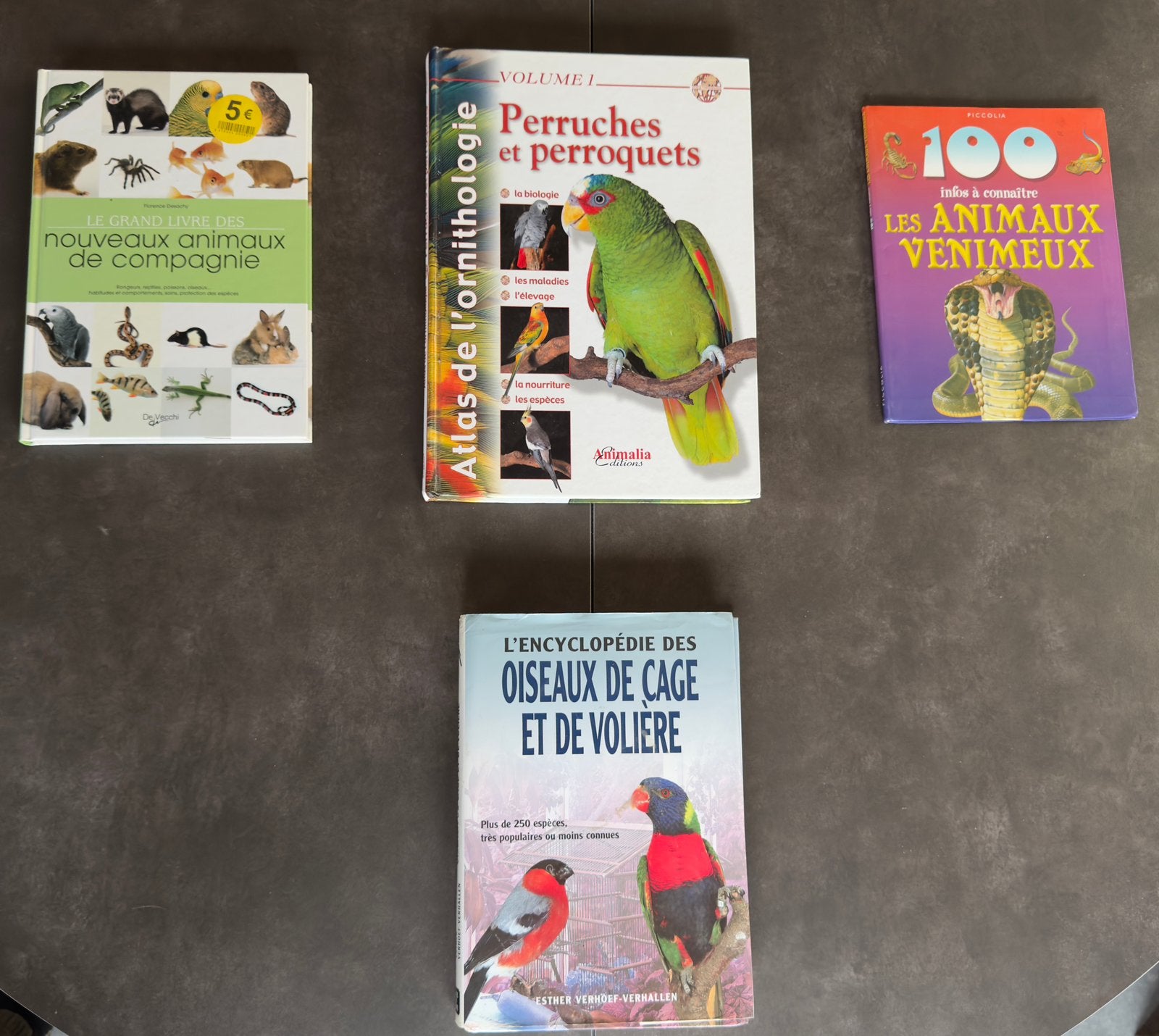 Lot 4 livres Animaux : Oiseaux, NAC & Venimeux, Livres, Enlèvement, Utilisé, Autres espèces