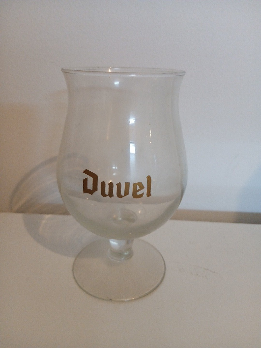 Duvel glas goud zonder omranding. zeldzaam, Enlèvement ou Envoi, Comme neuf, Verre ou Verres, Duvel