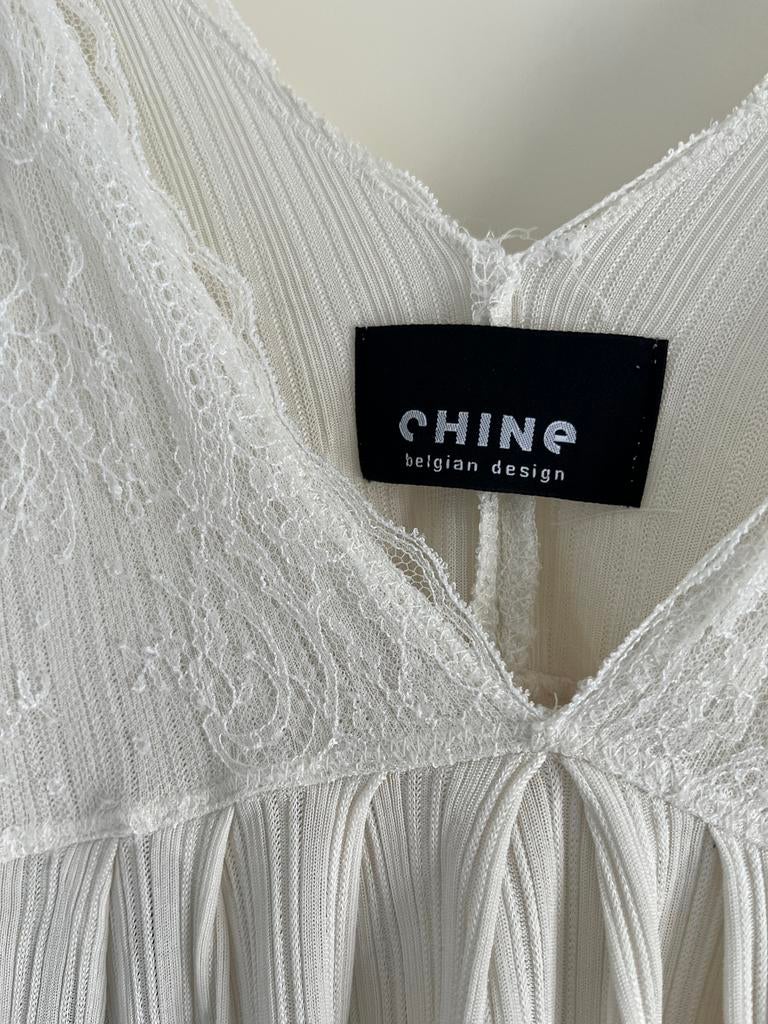 Crèmekleurig topje Chine maat 38, Ophalen of Verzenden, Zo goed als nieuw, Maat 38/40 (M)