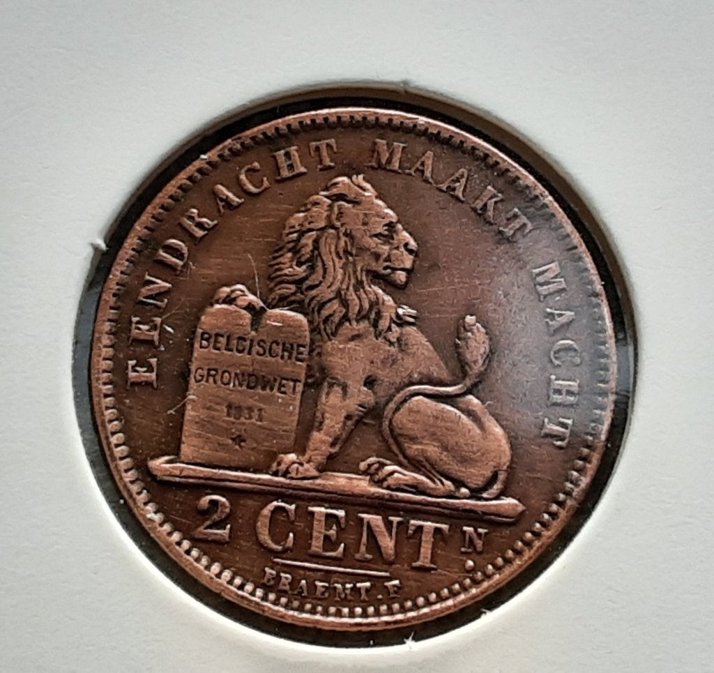 Belgique - 2 cents - 1919 fl. (Réf 016), Timbres & Monnaies, Enlèvement ou Envoi, Autre, Monnaie en vrac