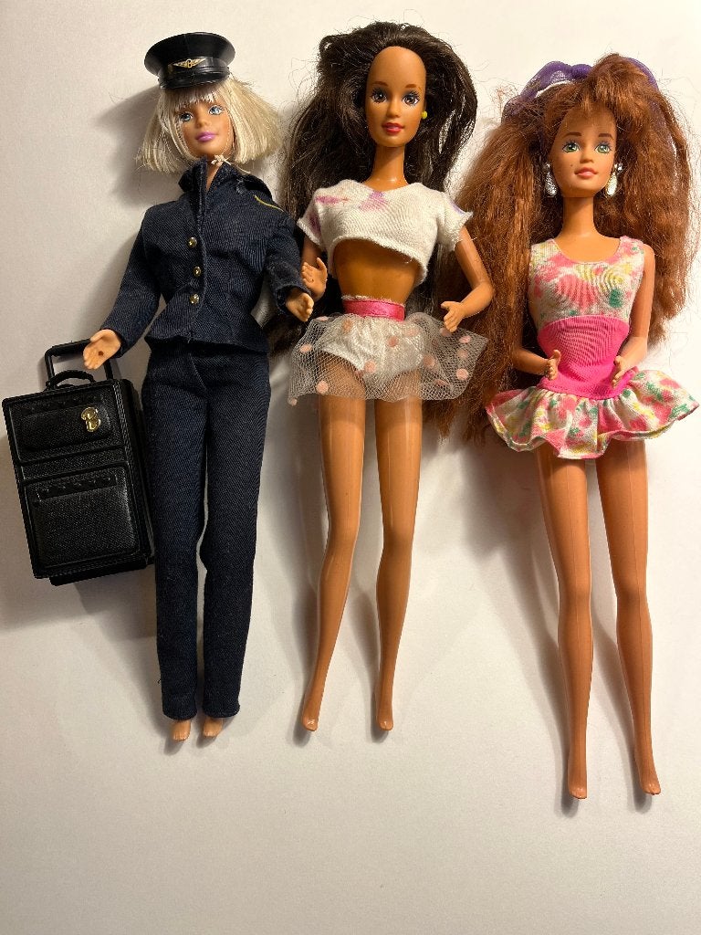 Lot de 3 poupées vintage Mattel authentiques 1990,, Enlèvement ou Envoi, Utilisé, Poupée