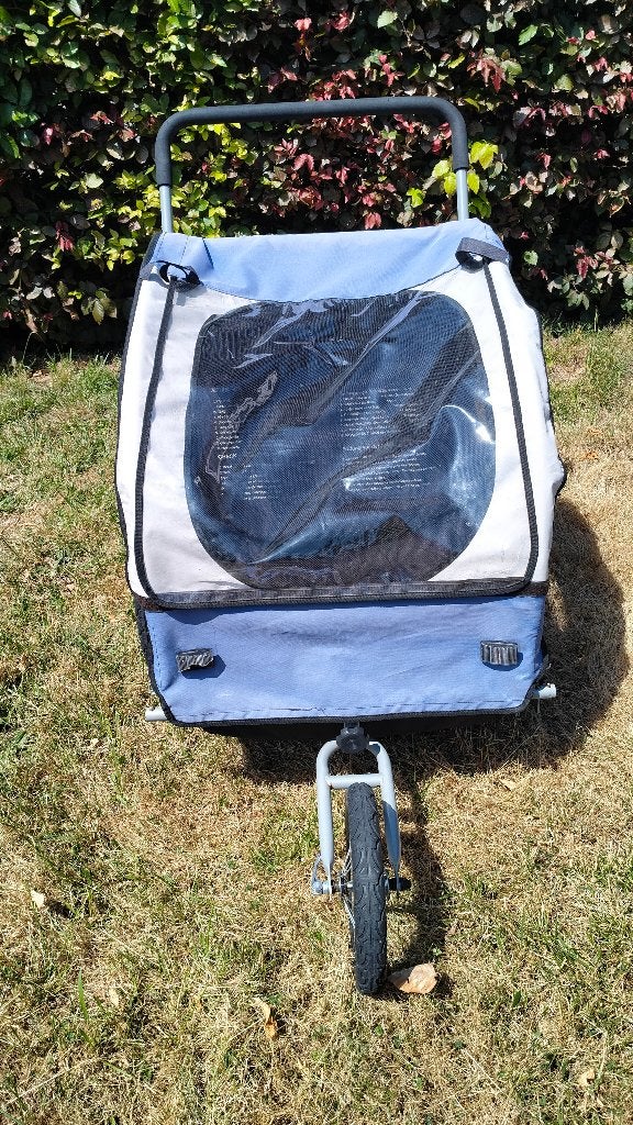 Remorque vélo pour enfants 2 places avec roue avant, Enlèvement, Utilisé, Remorque pour enfant