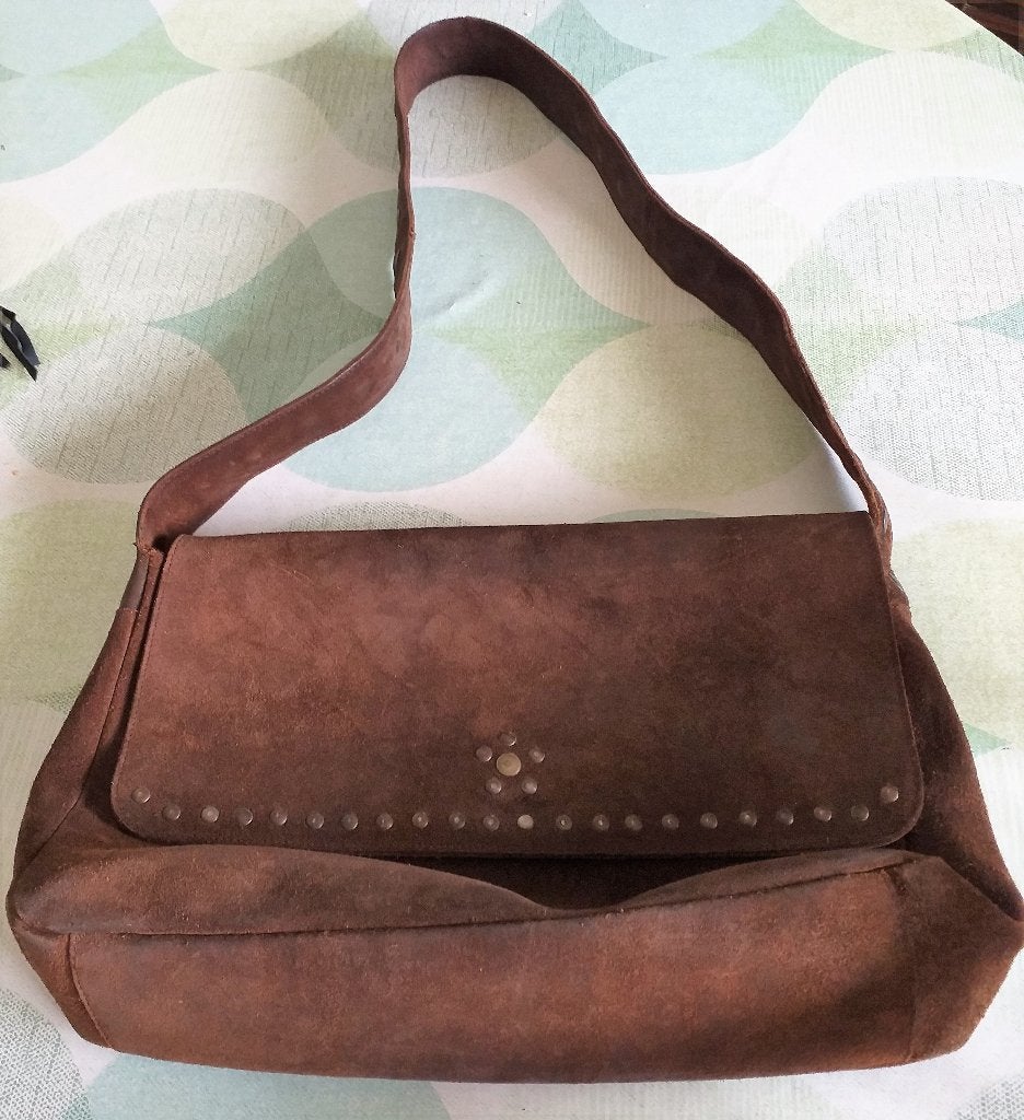 handtas nubuck, Massimo Dutti, Handtassen en Accessoires, Ophalen of Verzenden, Zo goed als nieuw, Bruin, Handtas