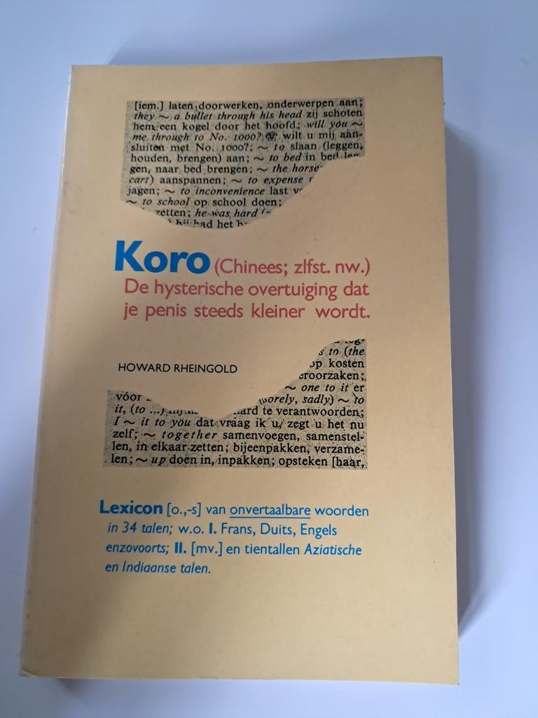 Koro "de overtuiging dat je penis steeds kleiner wordt", Livres, Langue | Langues Autre, Enlèvement ou Envoi