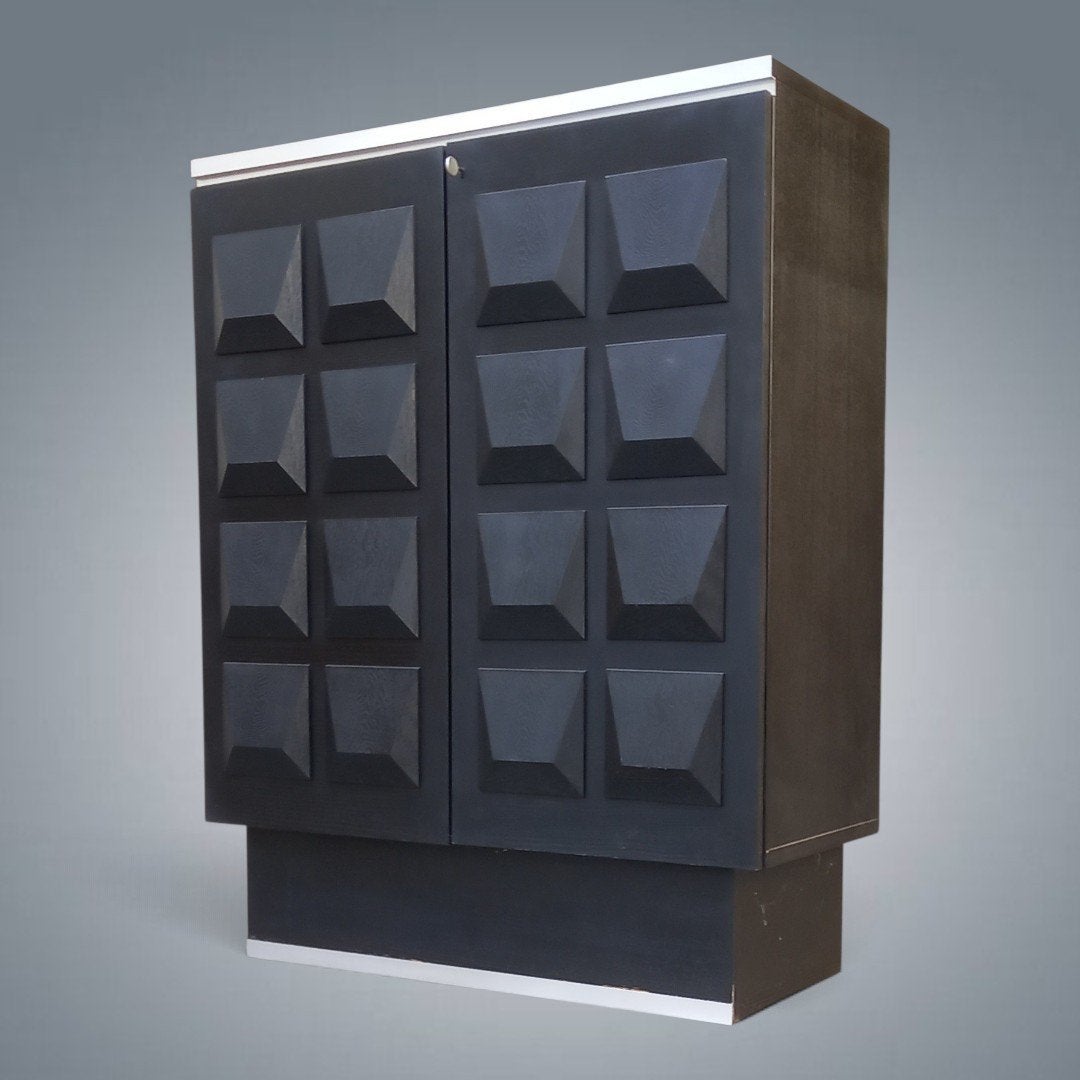 Sideboard Vintage Highboard Bar Brutaliste 1970's, Enlèvement