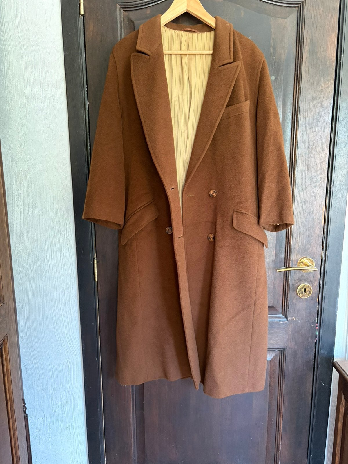 HUCKE jas — 70% wol, 30% kasjmier — West-Duitsland, Kleding | Heren, Ophalen of Verzenden, Zo goed als nieuw, Bruin