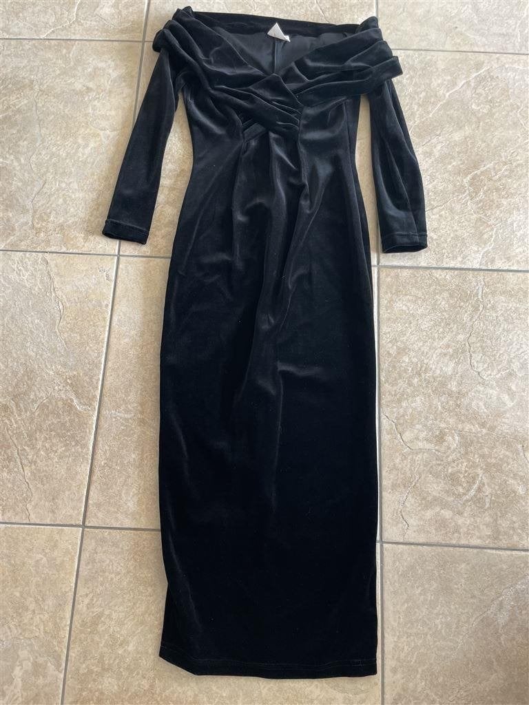 jurk - Lagenes off shoulder - velvet - maat uk12 - maat 40, Ophalen of Verzenden, Zo goed als nieuw, Maat 38/40 (M)