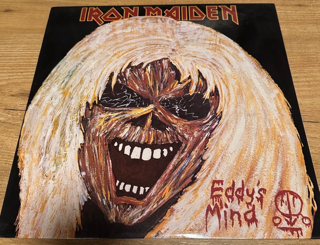 Iron Maiden Eddy,s Mind (rare)), Cd's en Dvd's, Vinyl | Hardrock en Metal, LP, Gebruikt, Verzenden, Speciale editie