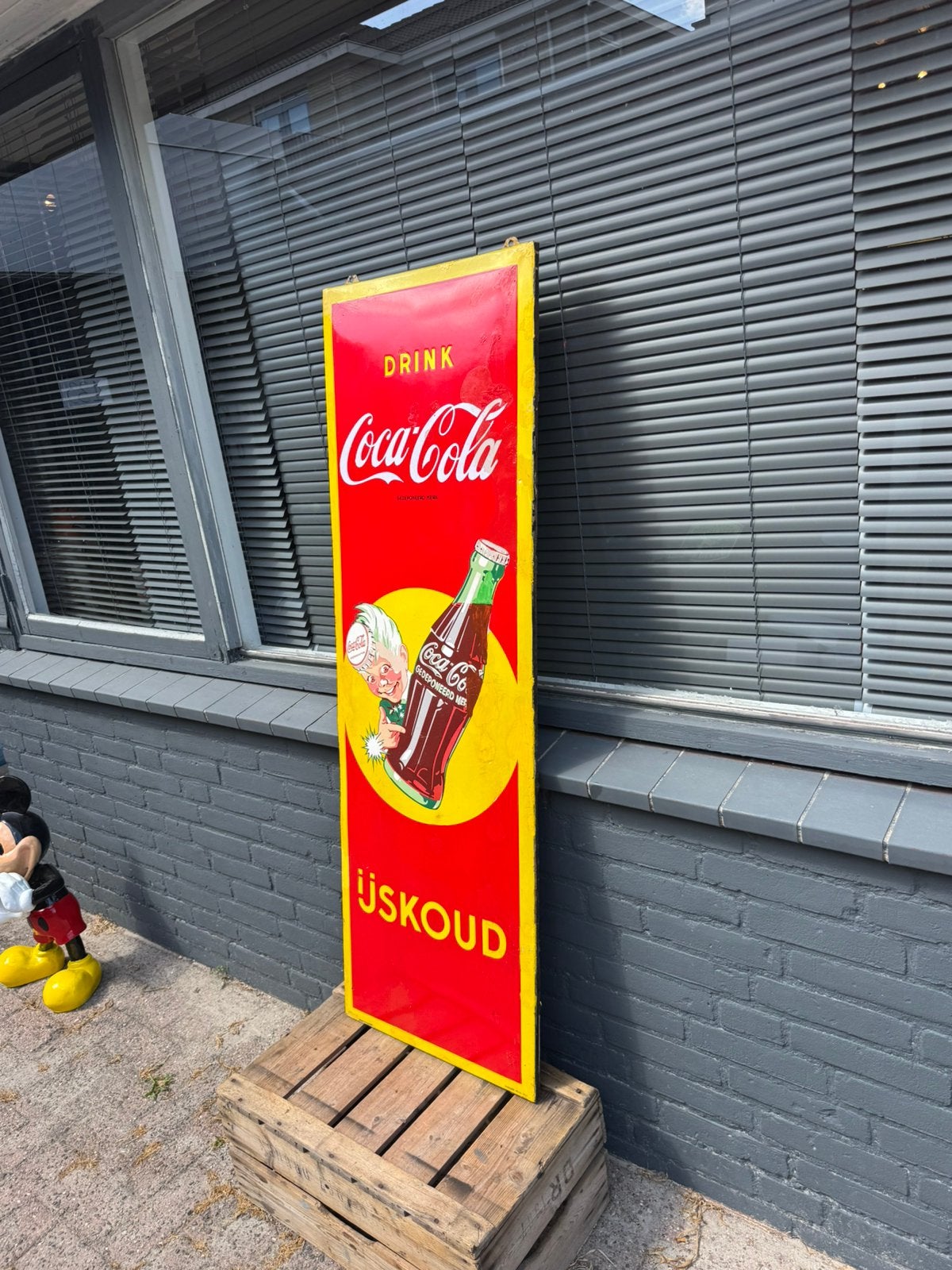 Ancien panneau d'affichage en émail Coca Cola, Enlèvement, Utilisé, Panneau publicitaire