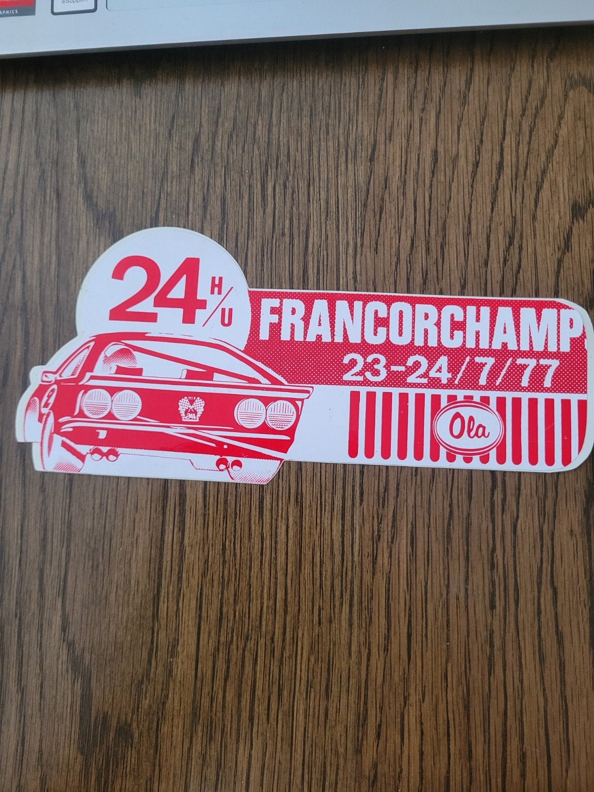 Ancien autocollant Francorchamps 1977 Ola 24h
récupérer ou e, Enlèvement ou Envoi