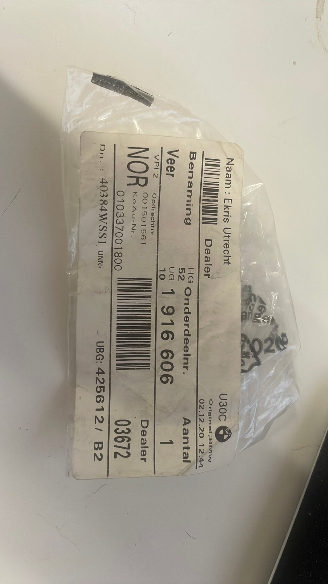 Bmw e30 veer voor klepje cabrio, Enlèvement