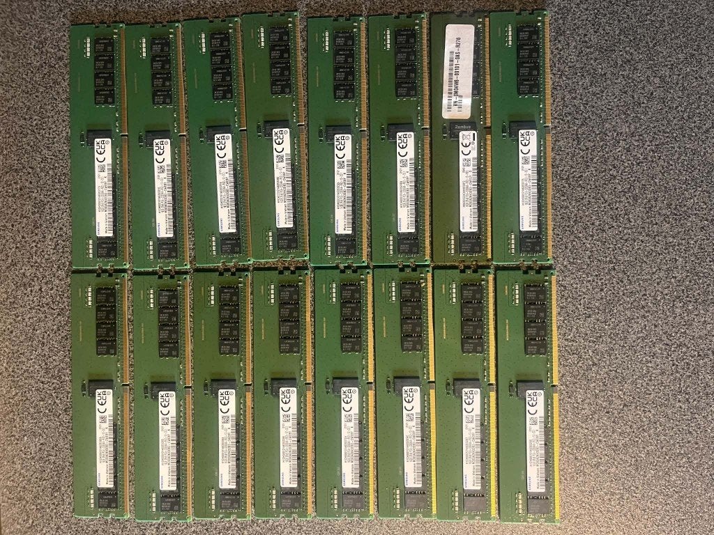 256 Go (16 x 16 Go) Samsung DDR4-3200 ECC RDIMM PC4-25600, DDR4, Serveur, Enlèvement, Utilisé