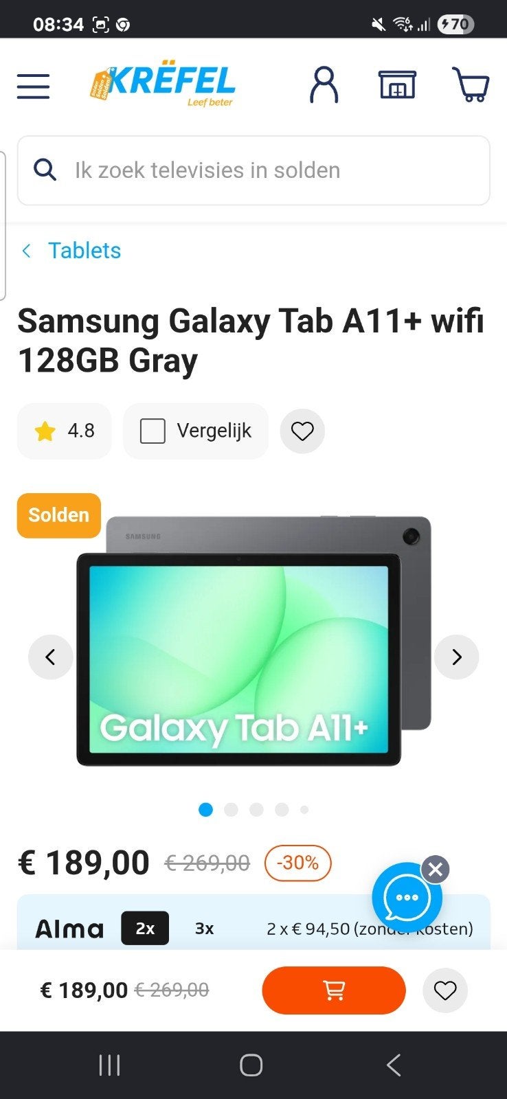 Tablet samsung, Computers en Software, Ophalen of Verzenden