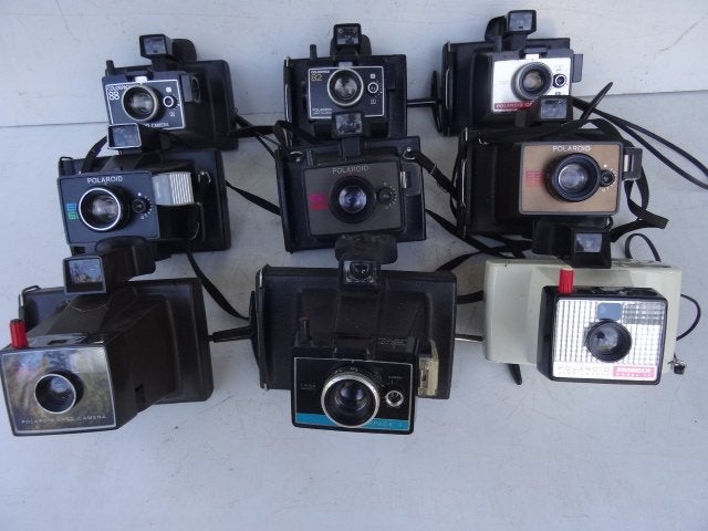 Collection de 9 anciens différents appareils photo POLAROID, Enlèvement ou Envoi, Polaroid, Polaroid