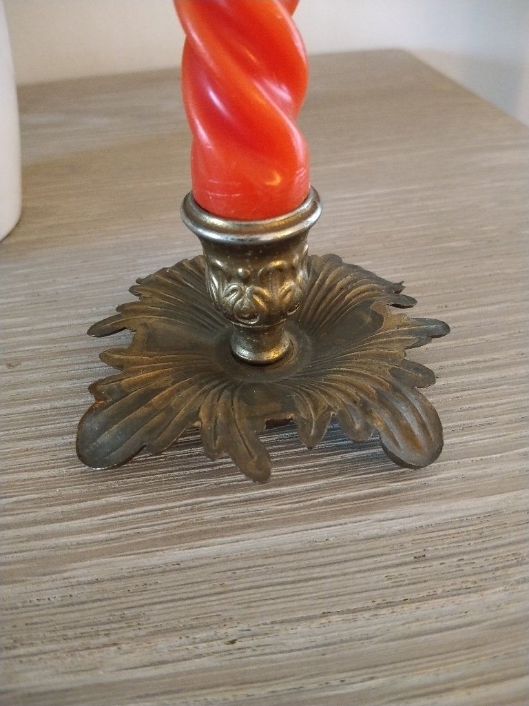 vintage koperen kandelaar, Enlèvement ou Envoi, Cuivre