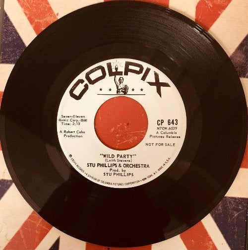 Stu Phillips & Orchestra WILD PARTY Popcorn Vraesen, Gebruikt, Promo, 7 inch, Ophalen of Verzenden